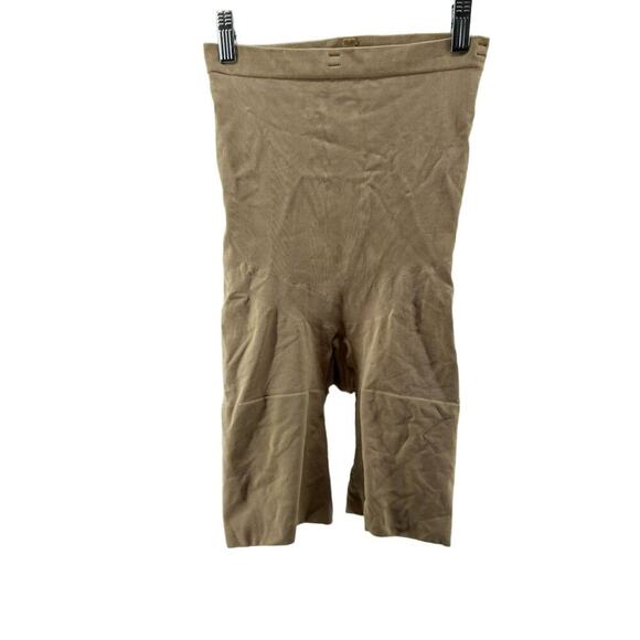 Spanx OnCore High Waist Mid-Thigh Shorts Soft Nude Womens Size Large - Picture 1 of 5